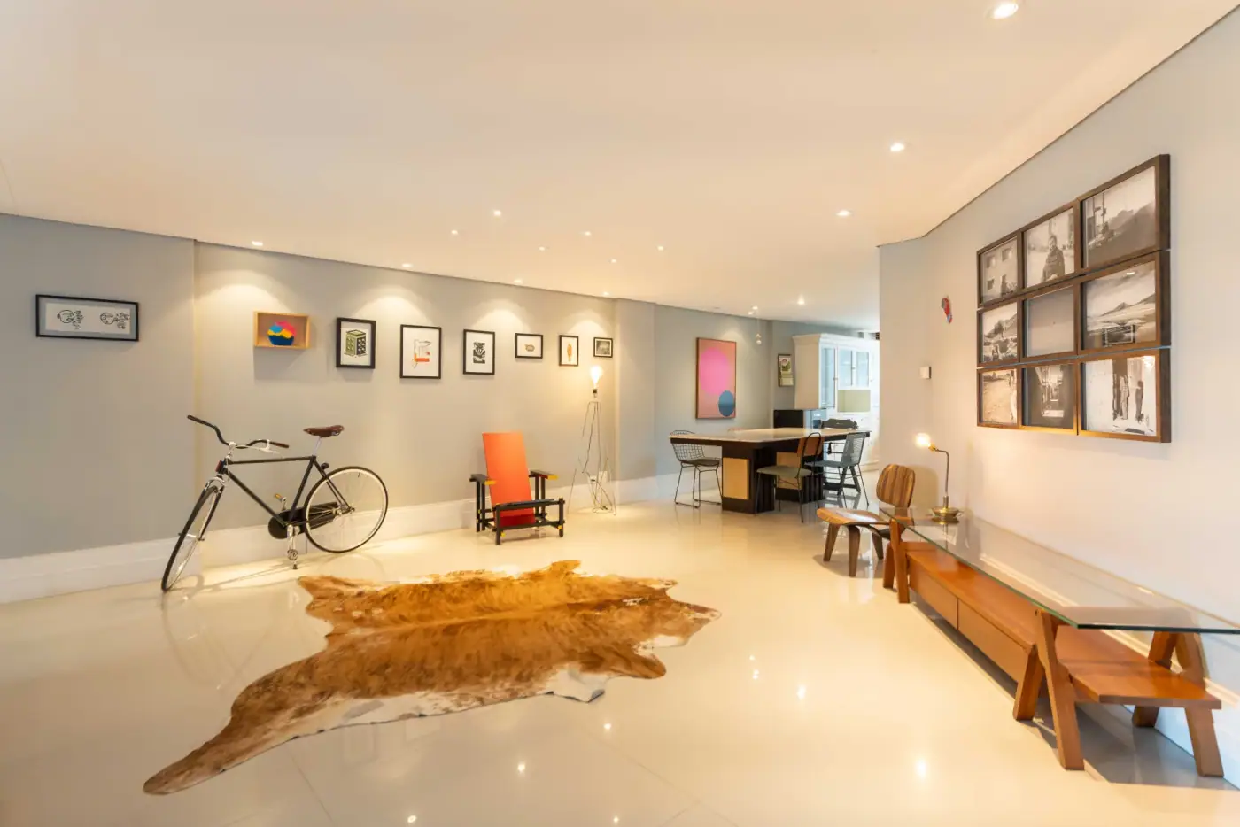 Living integrado do duplex no Batel